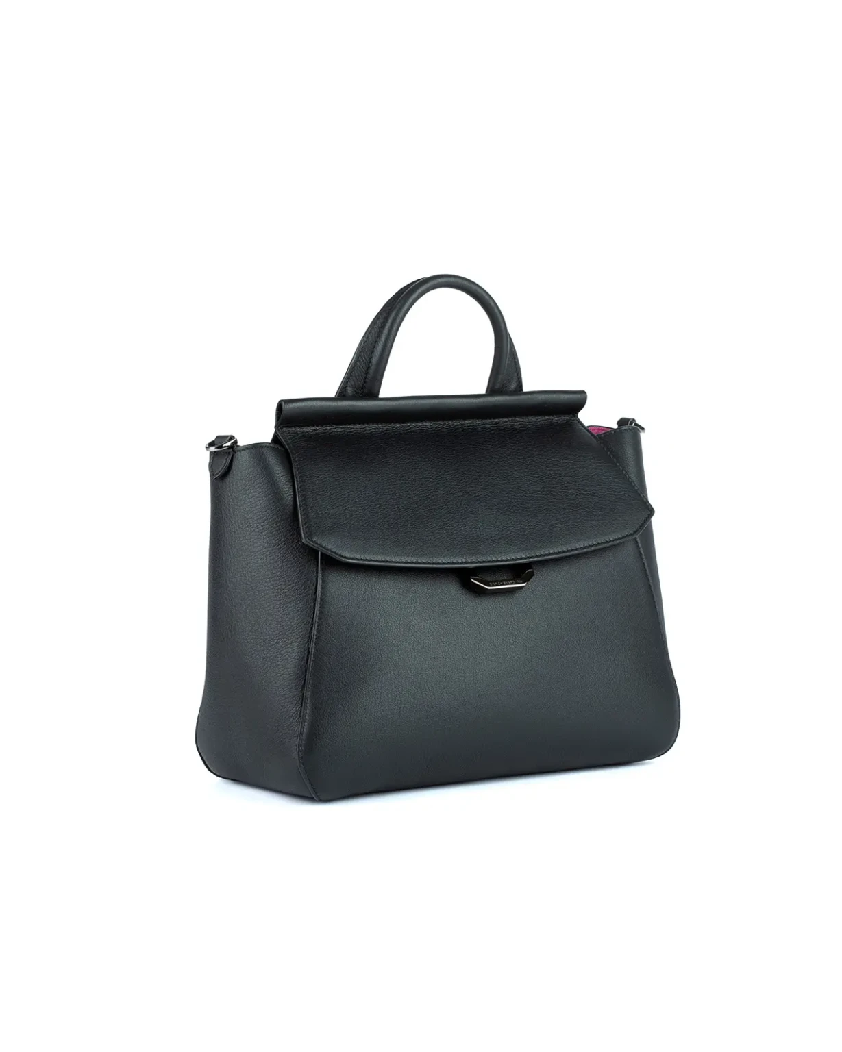 Novella M borsa a mano media in vitello Carbone