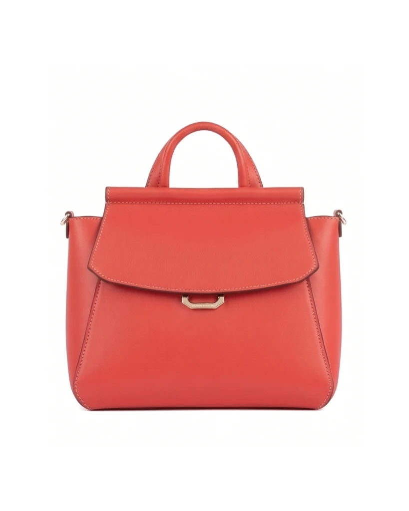 WB0129.VIT.490 LG NOVELLA M IN CALF LEATHER ROSSO CORALLO LIGHT GOLD