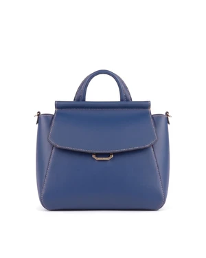 WB0129.VIT.610 LG NOVELLA M IN CALF LEATHER BLU PAPAVERO BLU LIGHT GOLD
