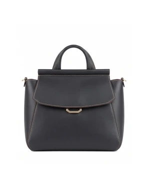WB0129.VIT.900 LG NOVELLA M IN CALF LEATHER NERO CARBONE LIGHT GOLD