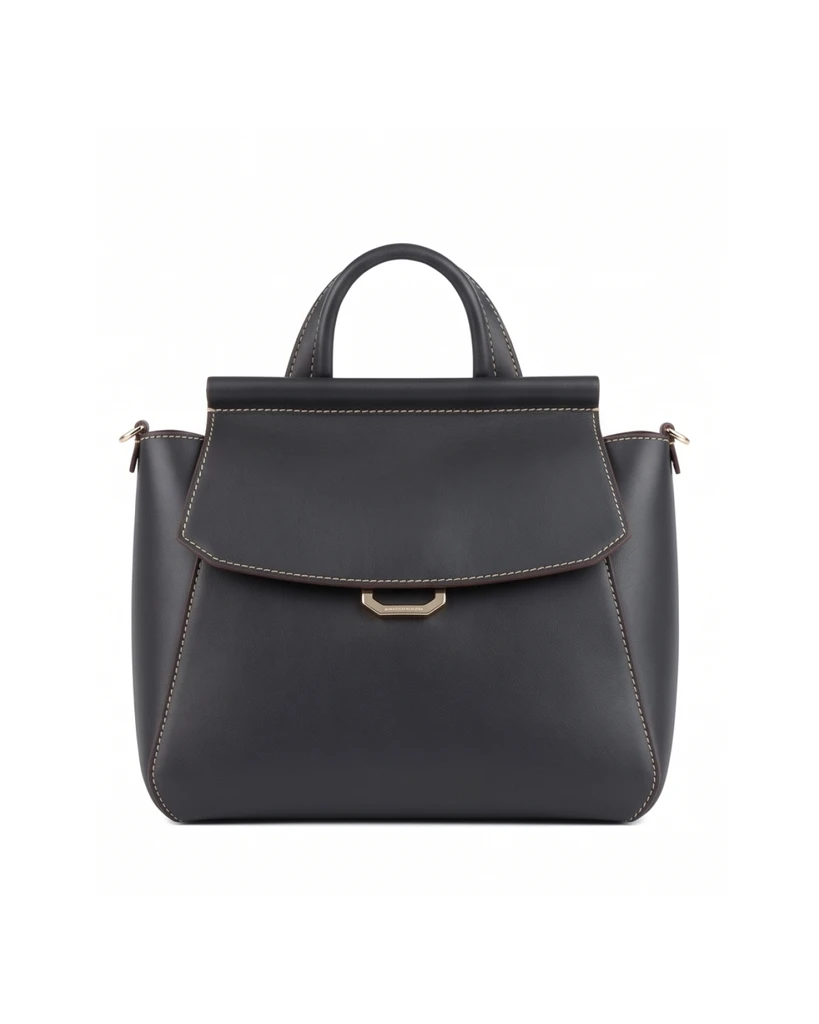 WB0129.VIT.900 LG NOVELLA M IN CALF LEATHER NERO CARBONE LIGHT GOLD
