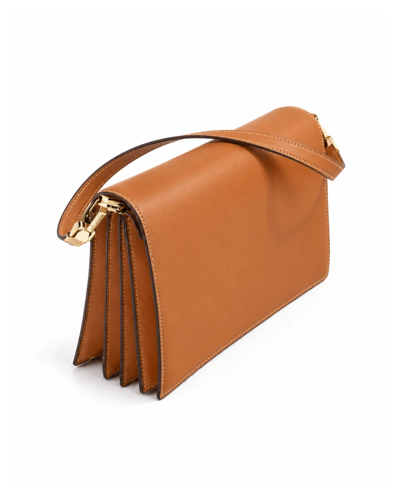 WB0141.VIT.820 LG IRIS M IN CALF LEATHER MARRONE CANNELLA LIGHT GOLD