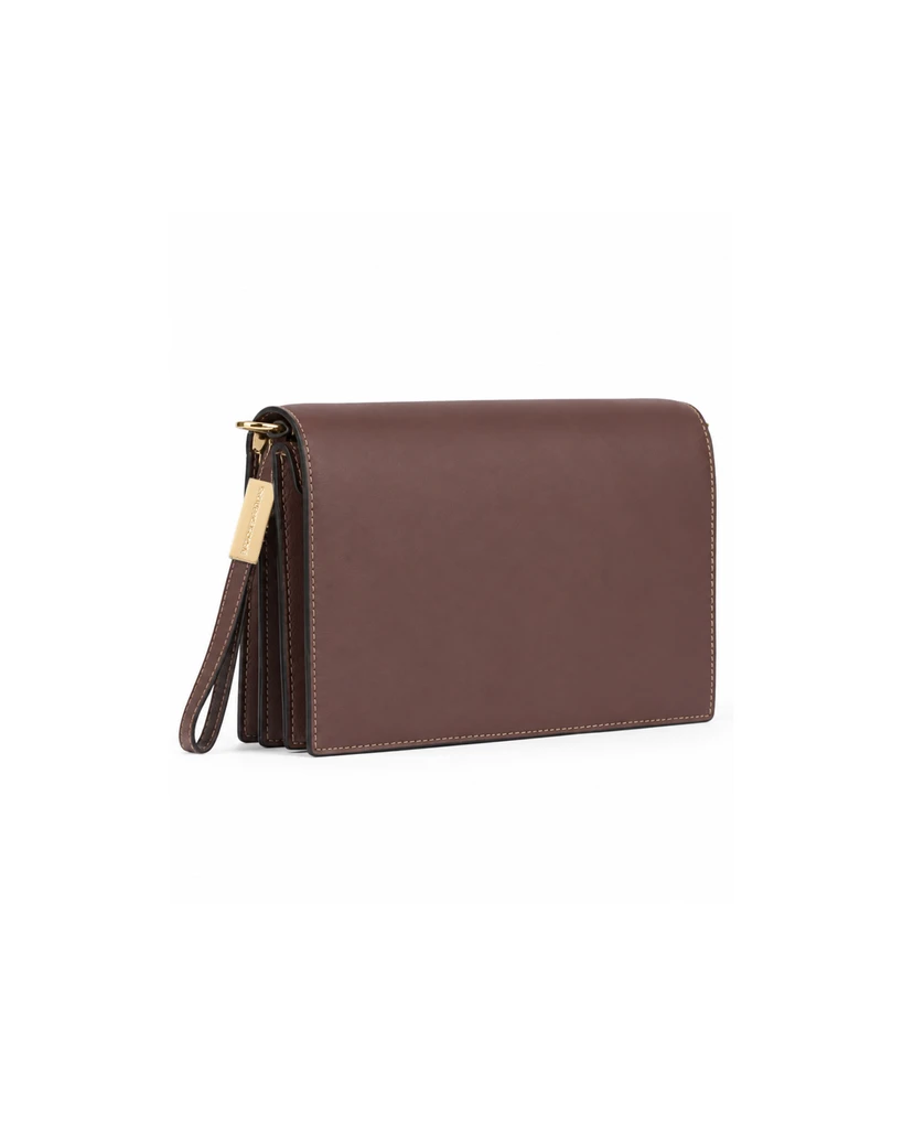 WB0142.VIT.9026 LG IRIS S IN CALF LEATHER MARRONE CACAO LIGHT GOLD