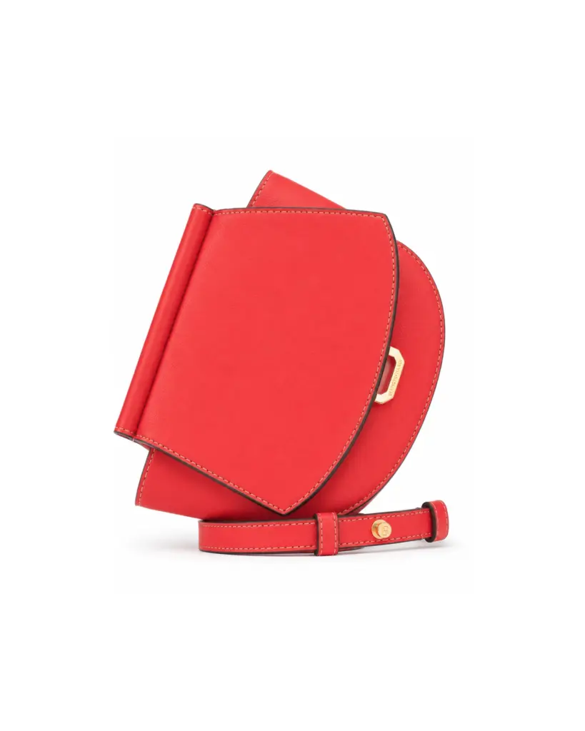 WB0128.VIT.490 LG SCARSELLA BAG IN CALF LEATHER ROSSO CORALLO LIGHT GOLD