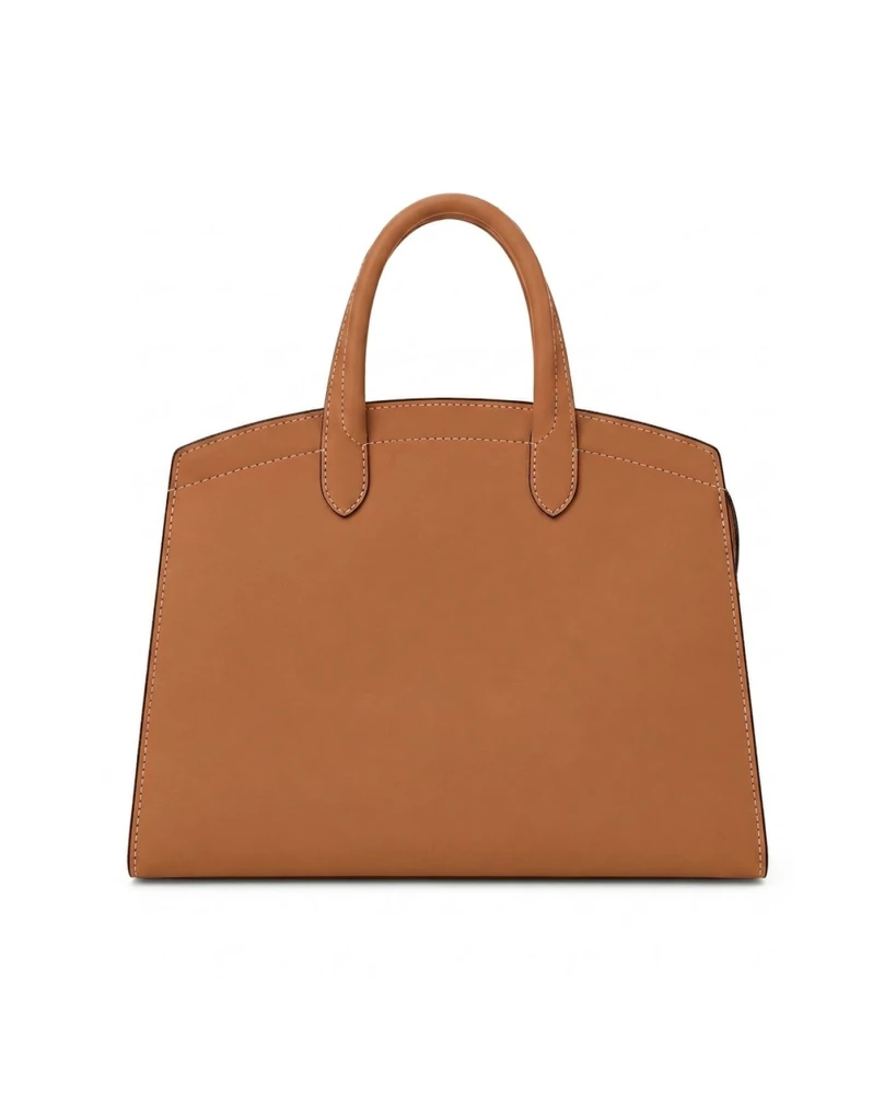 WB0132.VIT.820 LG RIALTO M BAG IN CALF LEATHER MARRONE CANNELLA LIGHT GOLD FRONTALE