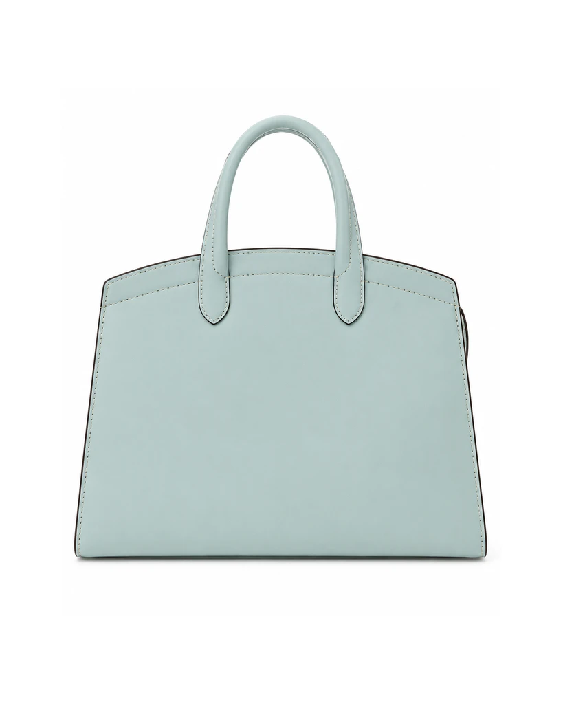 WB0132.VIT.9019 LG RILTO M BAG IN CALF LEATHER AZZURRO ACQUA MARINA LIGHT GOLD FRONTALE